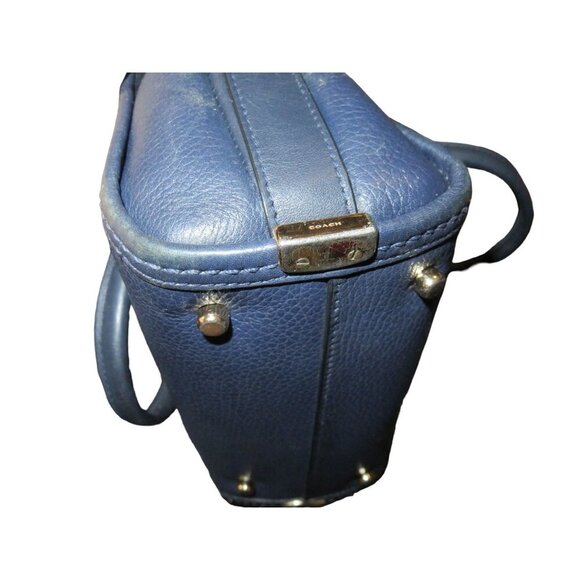 Coach Swagger 20 Navy Pebble Leather Satchel Crossbody Handbag Satchel 6.5 X 8 - Picture 13 of 14